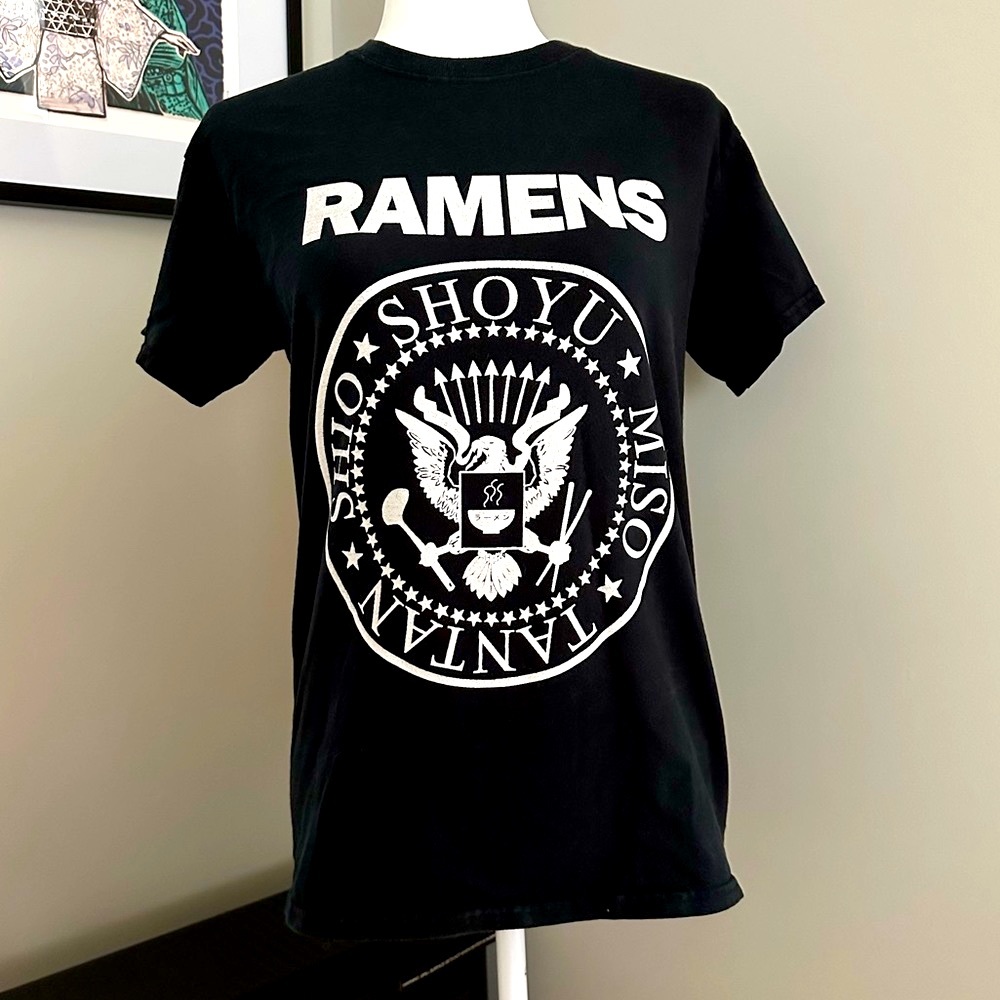 RAMENS RAMONES Ramen Noodles Punk Rock Small T-Shirt
